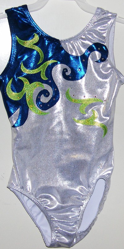 Snowflake Designs Silhouette Silver Gymnastics Leotard From