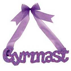BLINGED GYMNAST HANGING WOOD SIGN!