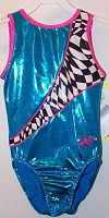OCEAN BLUE AND FUSCHIA MYSTIQUES, CHECKER DESIGN CLEAR DOT! - T610WBC-CXS
