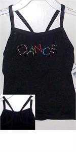 MW4592258 RAINBOW FOIL DOT BLACK, BLACK NYLONS CROP TOP, METALLIC DANCE!