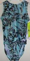SG778-KFB-CXS AWESOME SHINY TURQUOISE DRAGONFIRE FOIL, U BACK, TANK LEOTARD!