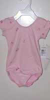 MW2105196 FABULOUS PLUSH EMBROIDERED PINK COTTON CAP SLEEVED LEOTARD!