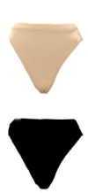 NYLON/LYCRA HIGH CUT BRIEF - NUDE OR BLACK