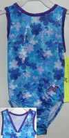 SHIMMERY FLORAL FOIL,  V BACK LEOTARD! - TPS538FLB-AM