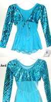 TURQUOISE STREAMERS ATTACHED TIE JACKET, VELOUR SKIRTED DRESS!-MW8016-328IC