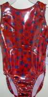 BLUE STAR RED METALLIC TANK LEOTARD-CPSV50BSSR-AM
