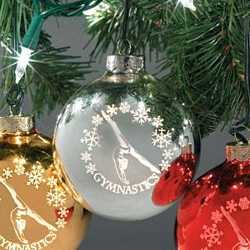 SILVER LASER ETCHED 3 1/4 in GLASS ORNAMENT! ORNSLVR