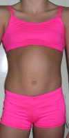 FUCSHSIA SILKSKYN 2 PIECE SET! SPAGHETTI STRAP TOP AND SHORTS! MW7101-454