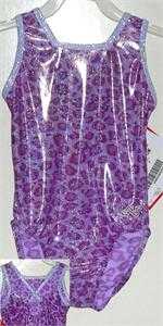 937LHO-AM GORGEOUS ORCHID LEOPARD SHIMMER FOIL QUAD X BACK CAMI  TANK LEOTARD!
