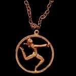 GOLD TONE GYMNAST NECKLACE WITH CHAIN (1427N)!!!