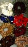1 DOZEN SCRUNCHIES - MIX OF BEADED, PEARL, DIAMOND STYLES!-SCRUNCH5