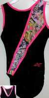 T593LPG  BLACK VELVET WITH GRAFITTI INSERT AND FUSCHIA TRIM! - T593LPG-CXS