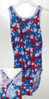 SILVER FOIL STAR RED, WHITE, BLUE, WHITE HOLOGRAM TRIM LEOTARD!-CA746WRR-AM