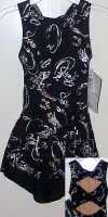 SILVER FOIL GALAXY BLACK NYLON SKATE DRESS,DOUBLE TWIST BACK-MW8082349-PA